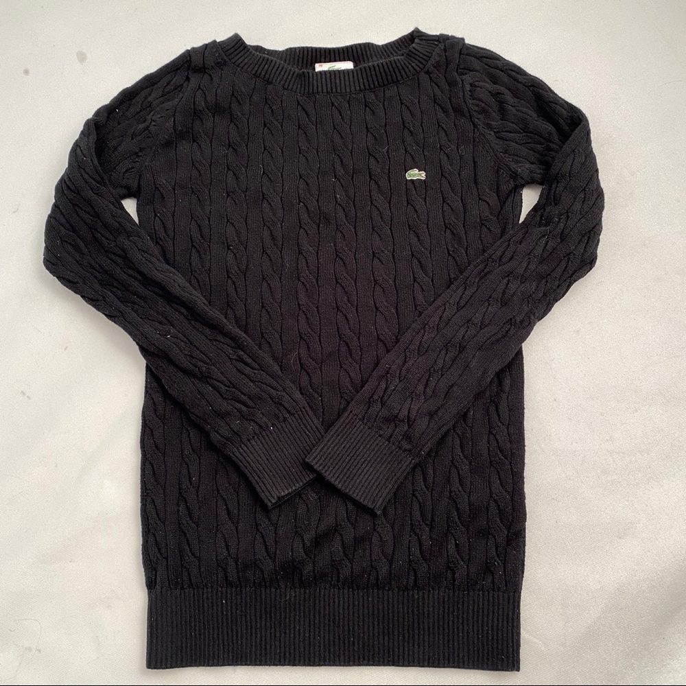 Lacoste black cable knit sweater 38 - Picture 4 of 11